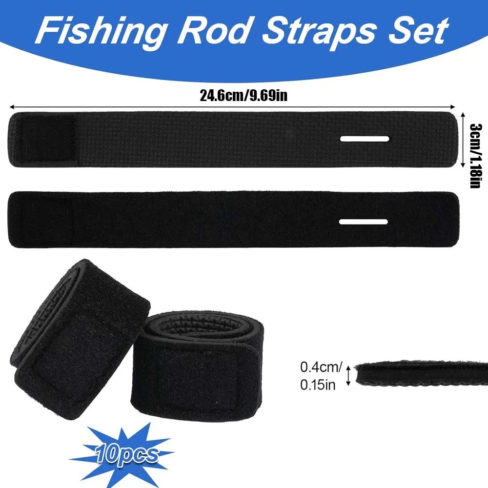 JSFUN caña de pesca tricolor con correa antideslizante y soporte reutilizable