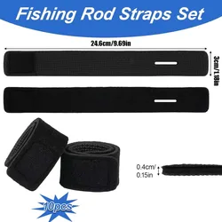 JSFUN caña de pesca tricolor con correa antideslizante y soporte reutilizable
