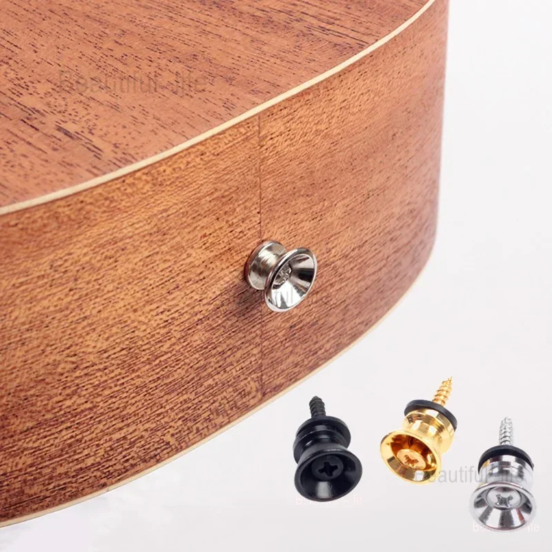 2 unids/set correa de guitarra bloqueo clavijas Pin Metal extremo correa botón acústico clásico bajo guitarra ukelele accesorios de guitarra - imagen 3