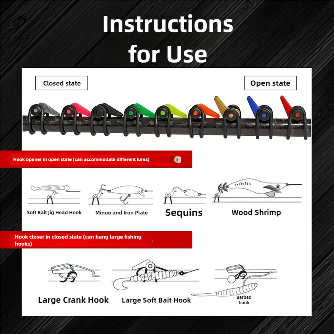 10 Uds caña de pescar señuelo cubierta titular Keeper para anzuelo de pesca, caña de pescar aparejos de pesca - imagen 4