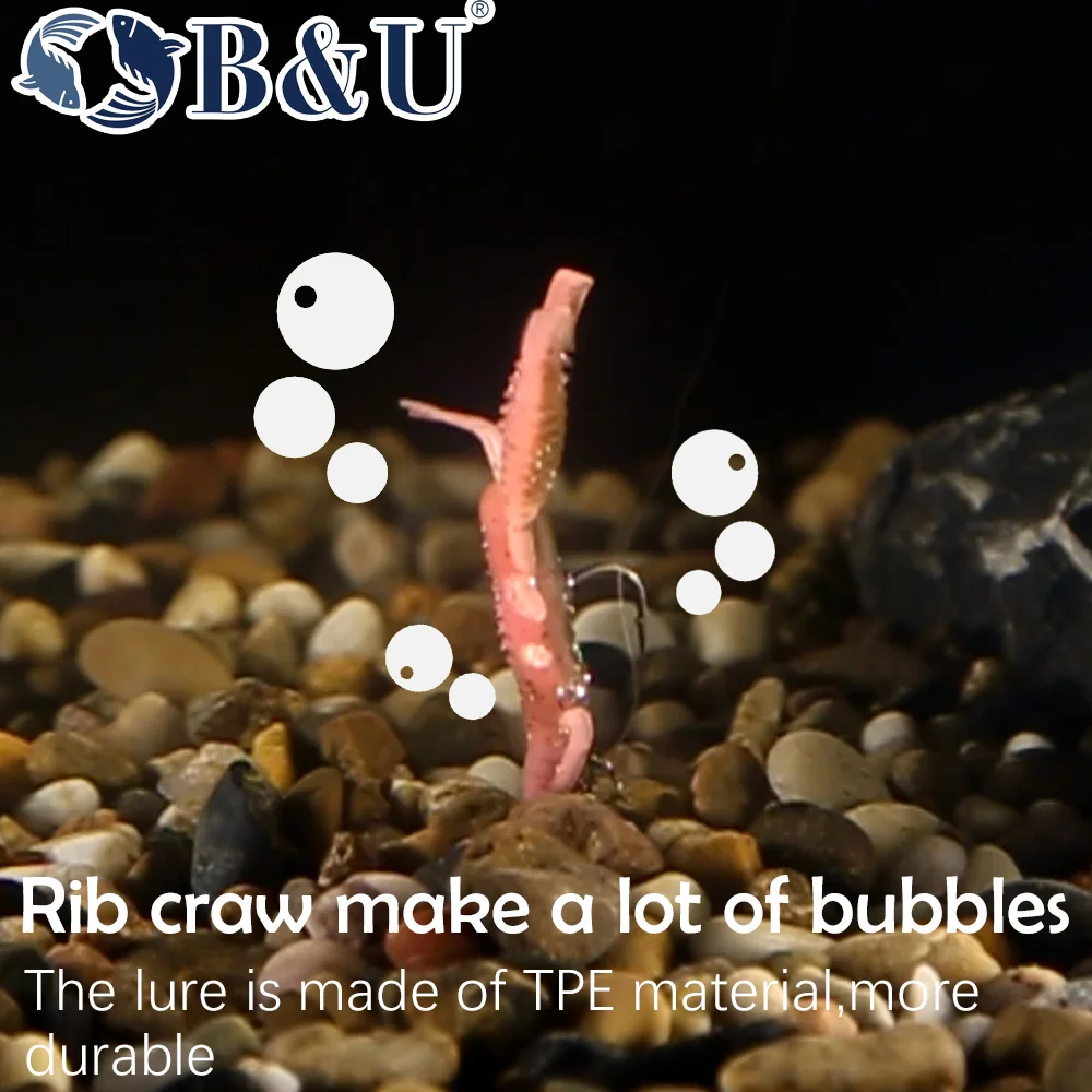 B & U-señuelo suave flotante con fragancia de camarones, señuelo de pesca Crankbait, Jigging Wobbler, perca de lubina, Señuelos de pesca artificiales - imagen 3