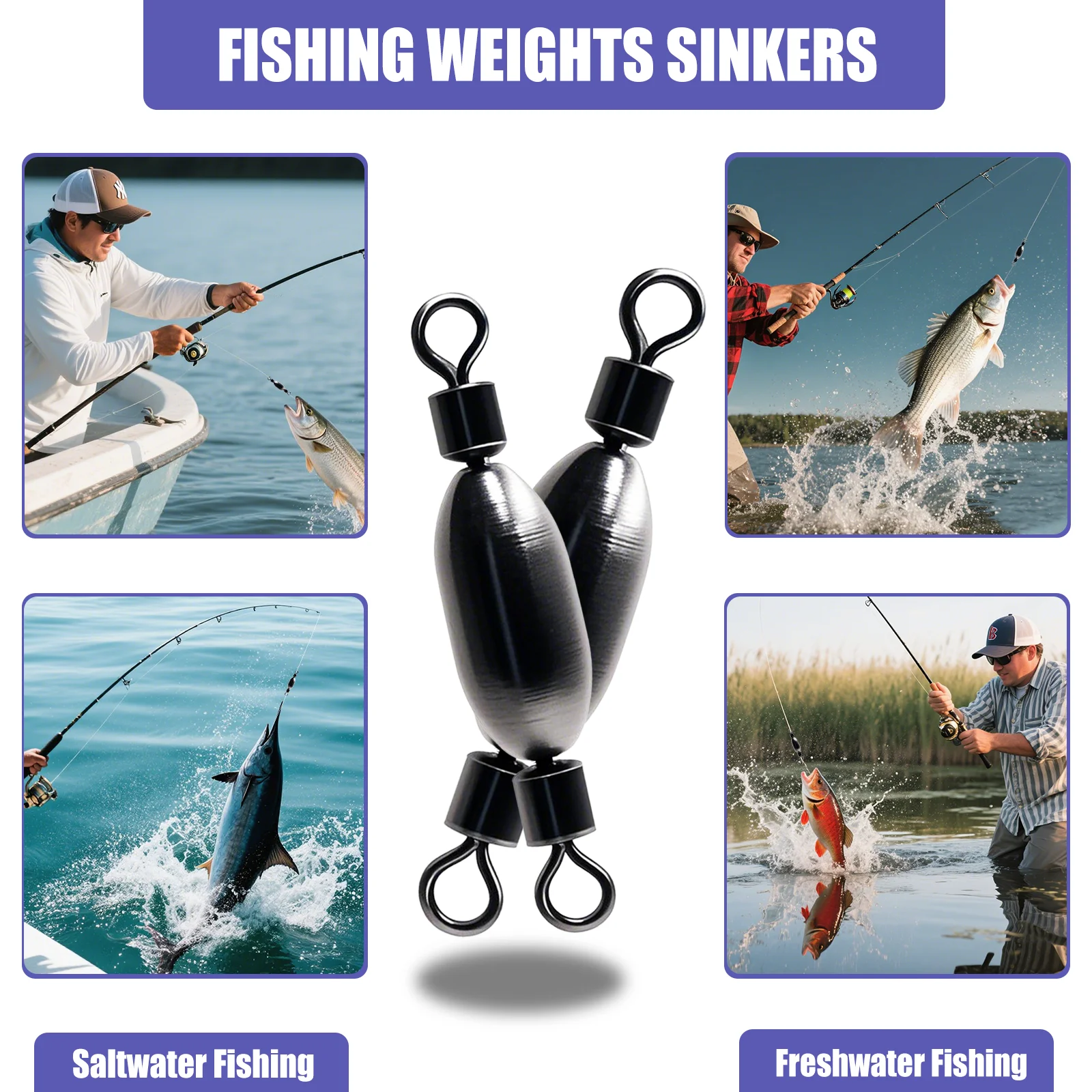 Plomo de pesca de 9KM, pesas tipo bala, banco de tiro, pesas de plomo para pesca con cambio rápido, giratorio, agua salada, agua dulce para lubina - imagen 5
