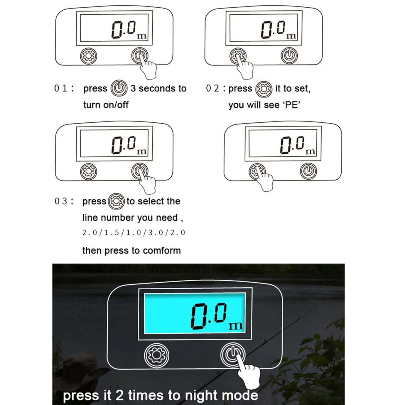 Carrete de Baitcasting de Metal, contador de línea, pantalla Digital LED, carrete de señuelo, cebo de pesca, carrete de pescado de fundición, carga USB de litio - imagen 2