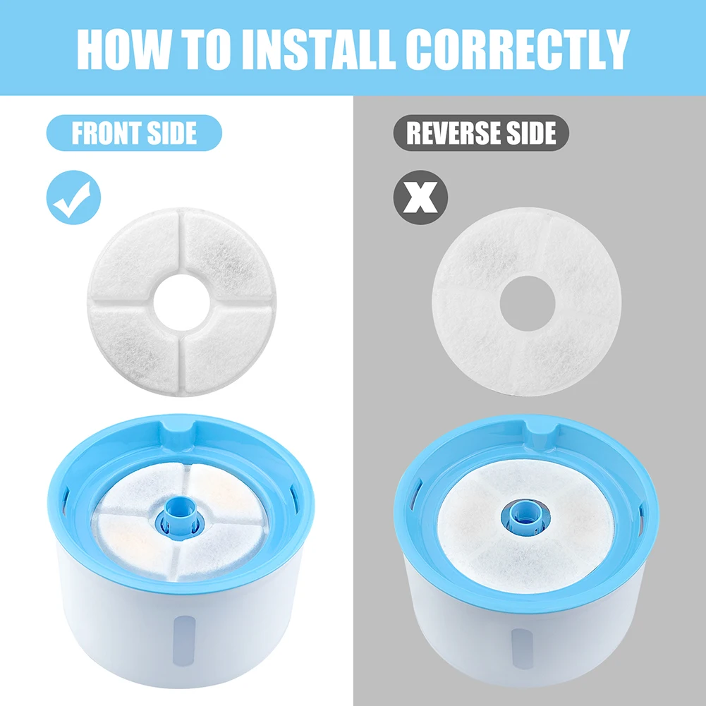 4/8/12 Uds alimentadores para perros filtros de fuente filtro repuesto agua gatos sistema filtración mascotas 2/2.4L esponjas prefiltro - imagen 2