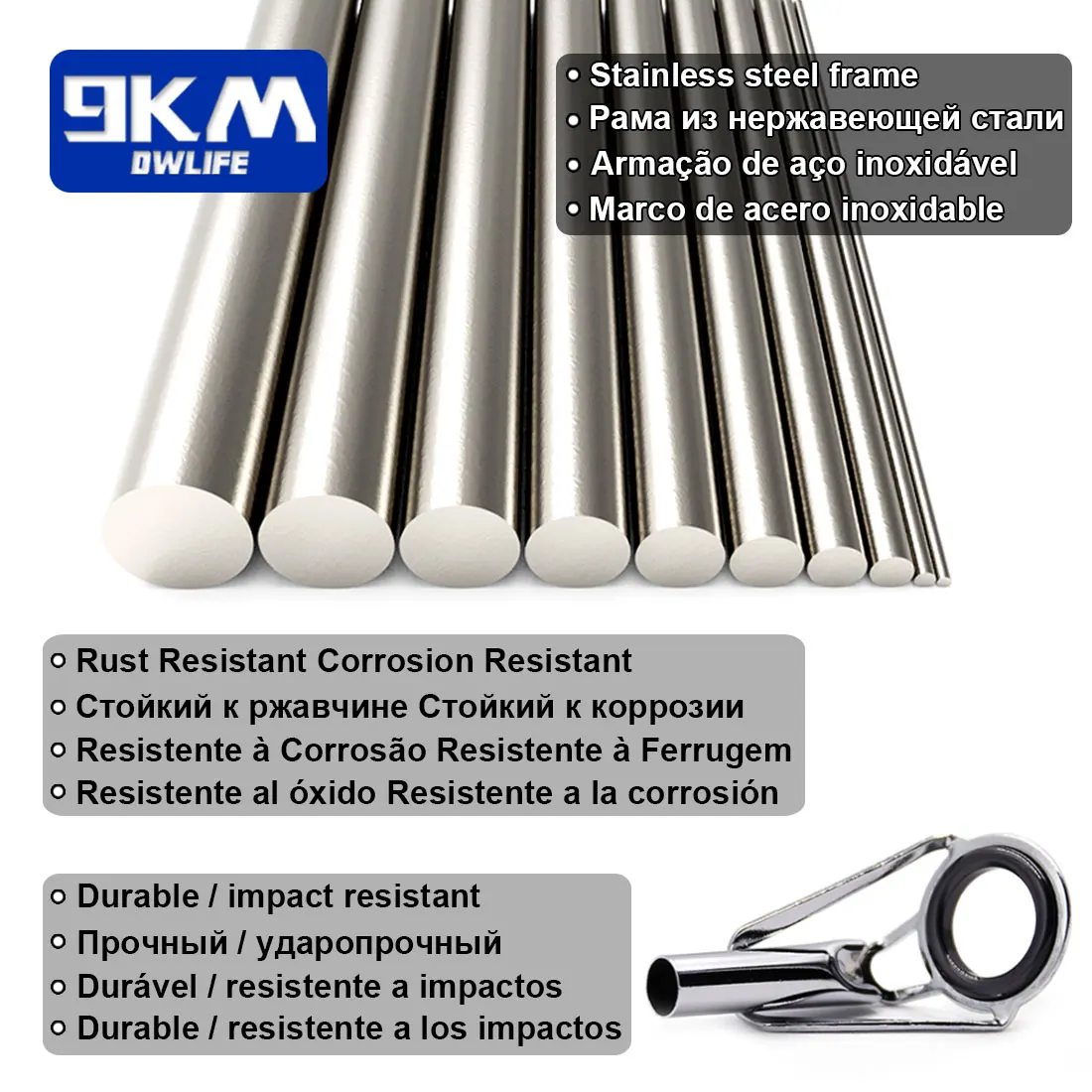 Juego de Kit de reparación de punta guía de caña de pescar, 24 ~ 230 Uds., guía de construcción de caña, anillo de cerámica de acero inoxidable, caja de pesca de agua dulce y salada - imagen 3