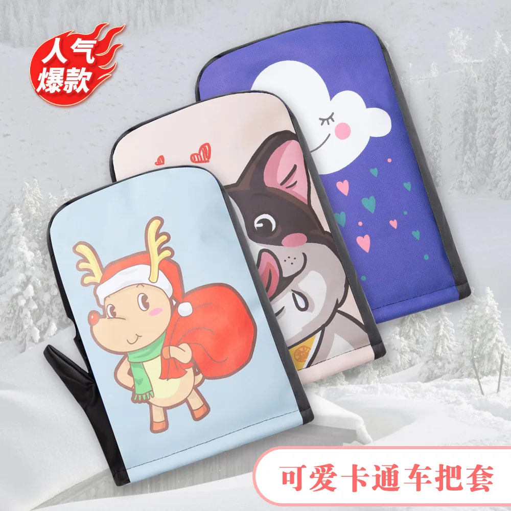 Guantes de manillar de invierno 2025, guantes de manillar de terciopelo con patrón de dibujos animados de felpa gruesa para bicicleta, motocicleta, accesorios de ciclismo - imagen 5