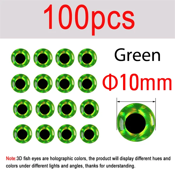 100pcs green 10mm