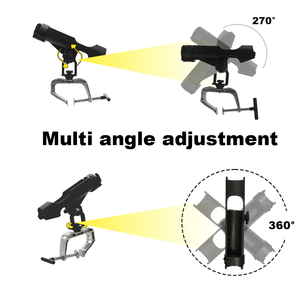 JSFUN-soporte de pesca direccional multifuncional, asiento giratorio, accesorios de pesca insertados diagonal, 1 ud. - imagen 3