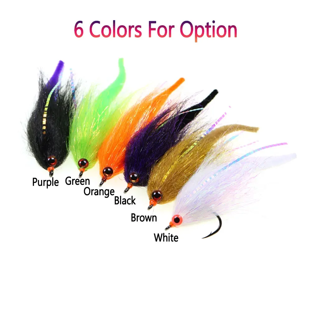 Bimoo 3/0 3,66 pulgadas pequeño Mangum's Dragon Tail Streamer Baitfish mosca Muskie Pike Bass señuelo de pesca de mar juego grande cebo de pesca con mosca - imagen 5