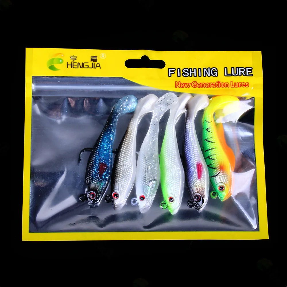 Señuelo de pesca de goma con cebo suave, 8cm-10g, Swimbait Artificial que se hunde, cola en T rizada, Jig Head, aparejos de pesca, productos para Lucio, 1 ud. - imagen 5