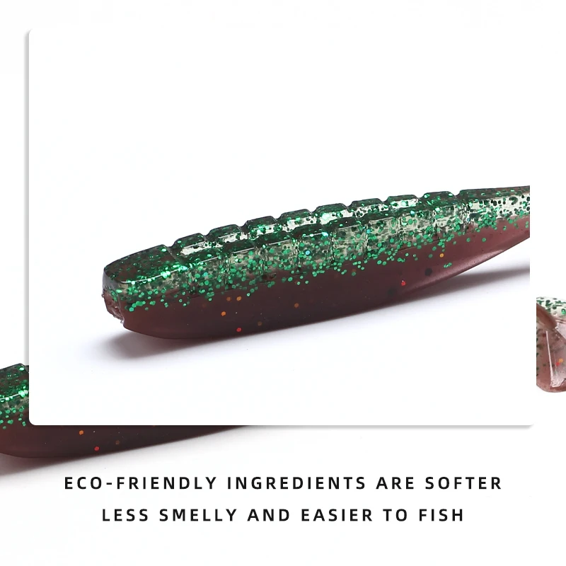 HAIMALUO-Señuelos de Pesca de 65mm y 75mm, cebos blandos de cola en T, Wobblers, carpas, lucios, Swimbait, cebos artificiales de plástico - imagen 2