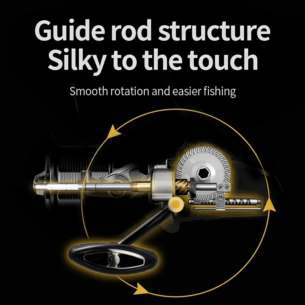 Carrete de Pesca giratorio de alta resistencia, serie 8000-12000, copa de línea profunda de Metal suave y duradero, arrastre máximo de 25KG para Pesca de sal/agua dulce - imagen 3