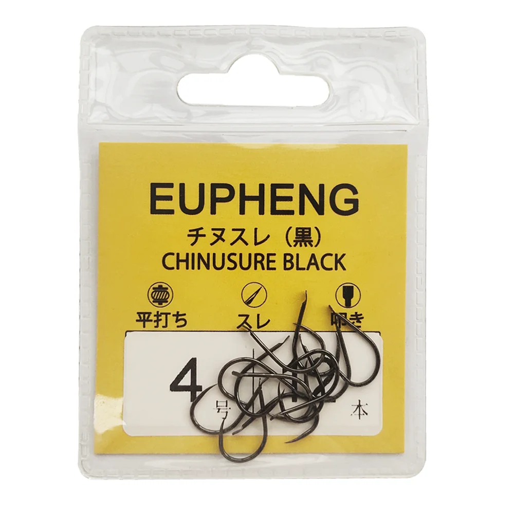 EUPHENG-anzuelo de pesca CHINU Original, anzuelo afilado sin púas, acero rico en carbono, pesca en mar, carpa, aparejos de pesca con mosca, 12 Uds. - imagen 5