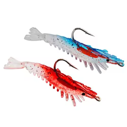 Simulación de silicona, gambas realistas, señuelo de pesca de camarones suaves, cebo Artificial con anzuelos, 3g, 6cm