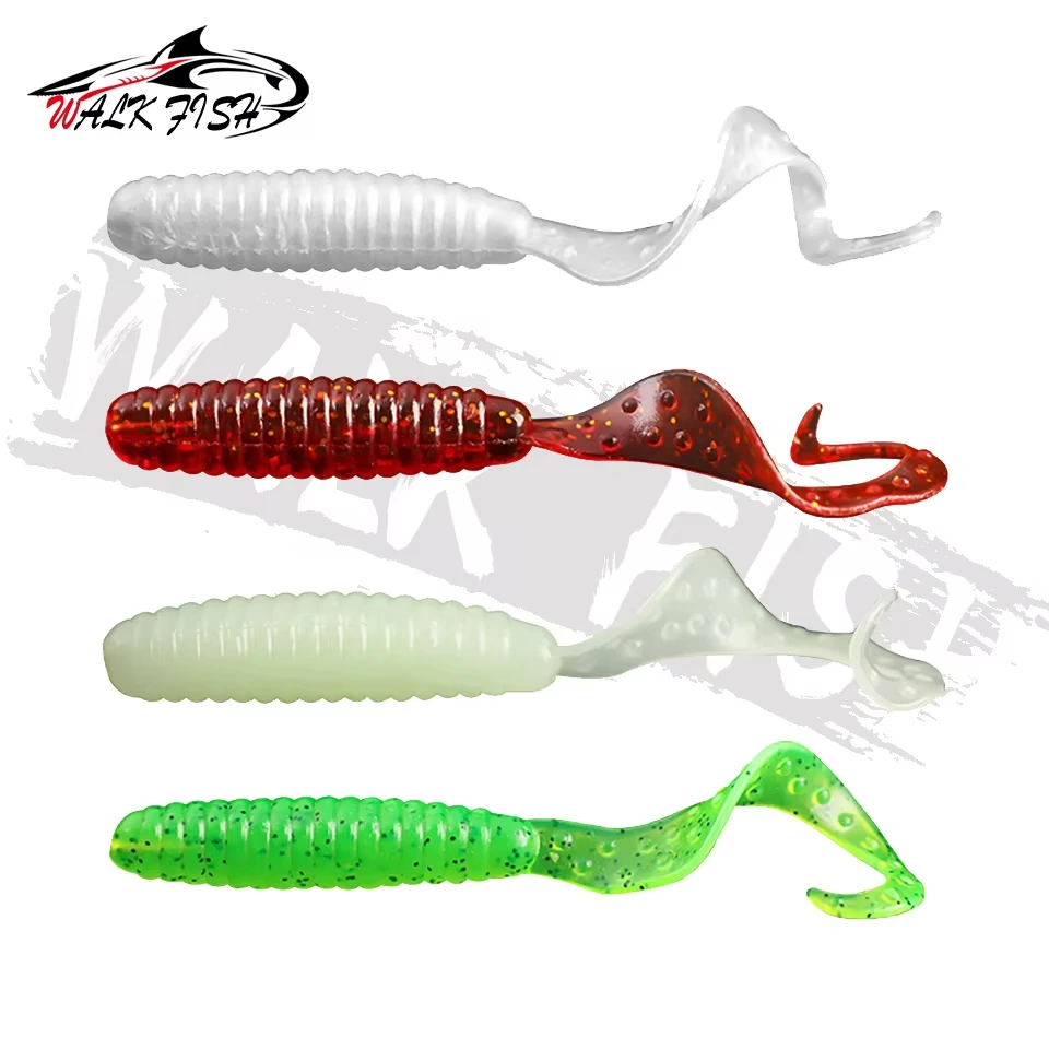 WALK FISH-Juego de Señuelos de Pesca blandos, 37 piezas, cola ampliada, cebo suave, subcebo de carretera, anzuelo de plomo, cebo biomimético, cebo falso para lubina - imagen 5