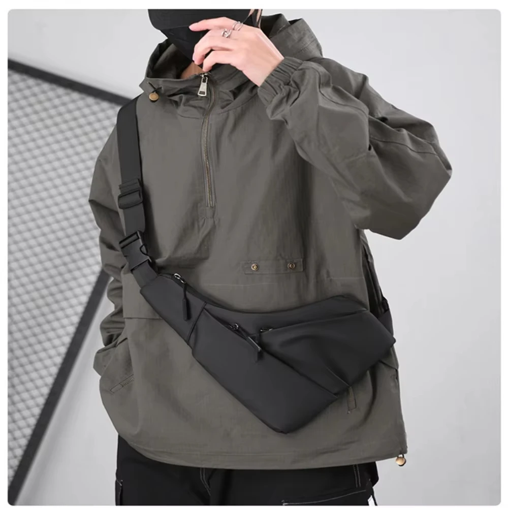 SHIQIAN, nueva moda, bolso para axilas, bolso de pecho, estilo callejero, riñonera de nailon, bolso cruzado impermeable de Color sólido, pesca al aire libre - imagen 3