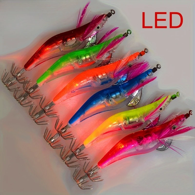 Señuelo calamar LED con batería recargable