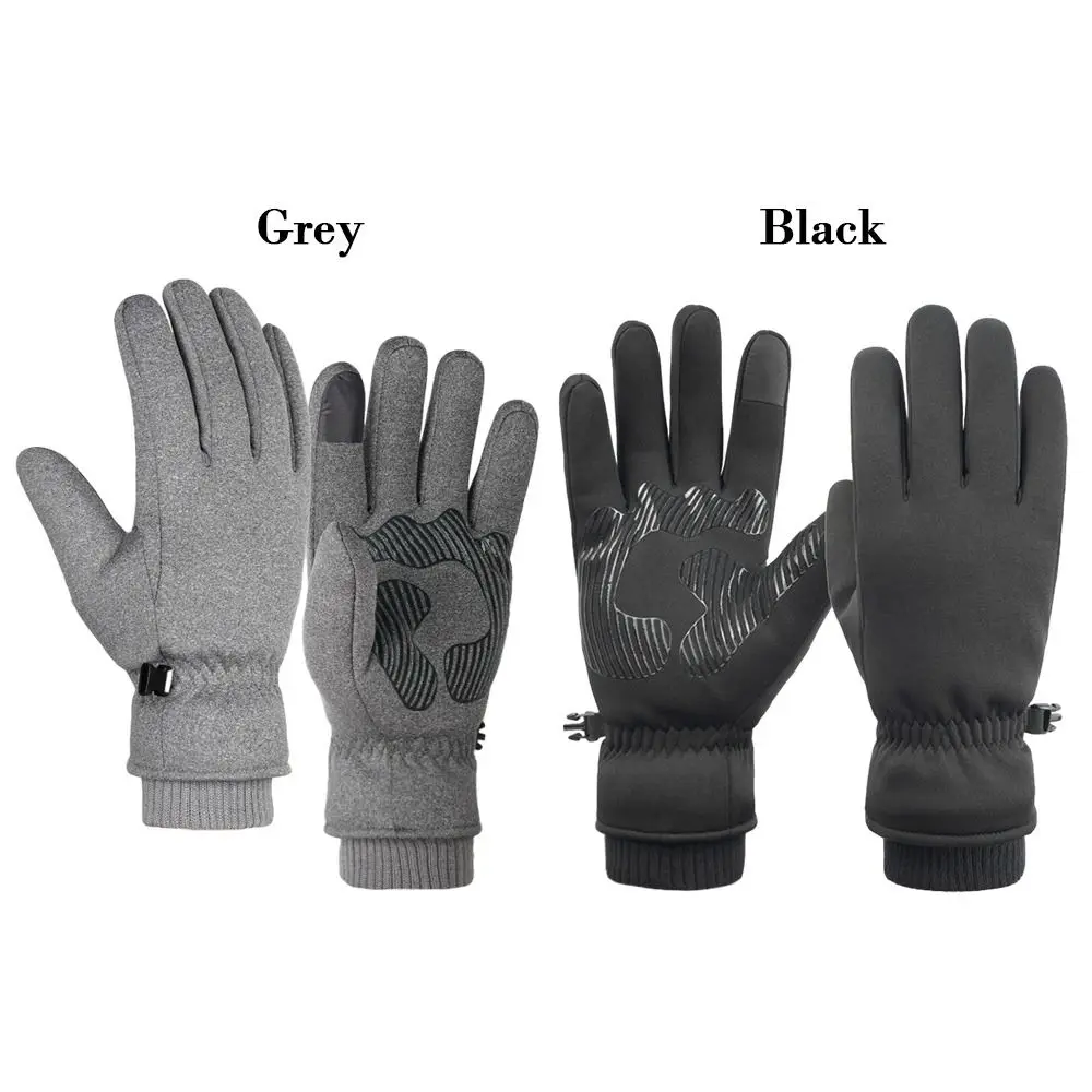 Guantes de felpa a prueba de viento para deportes al aire libre, guantes impermeables para Snowboard, guantes de esquí, guantes térmicos gruesos de lana PU, cálidos para invierno - imagen 4