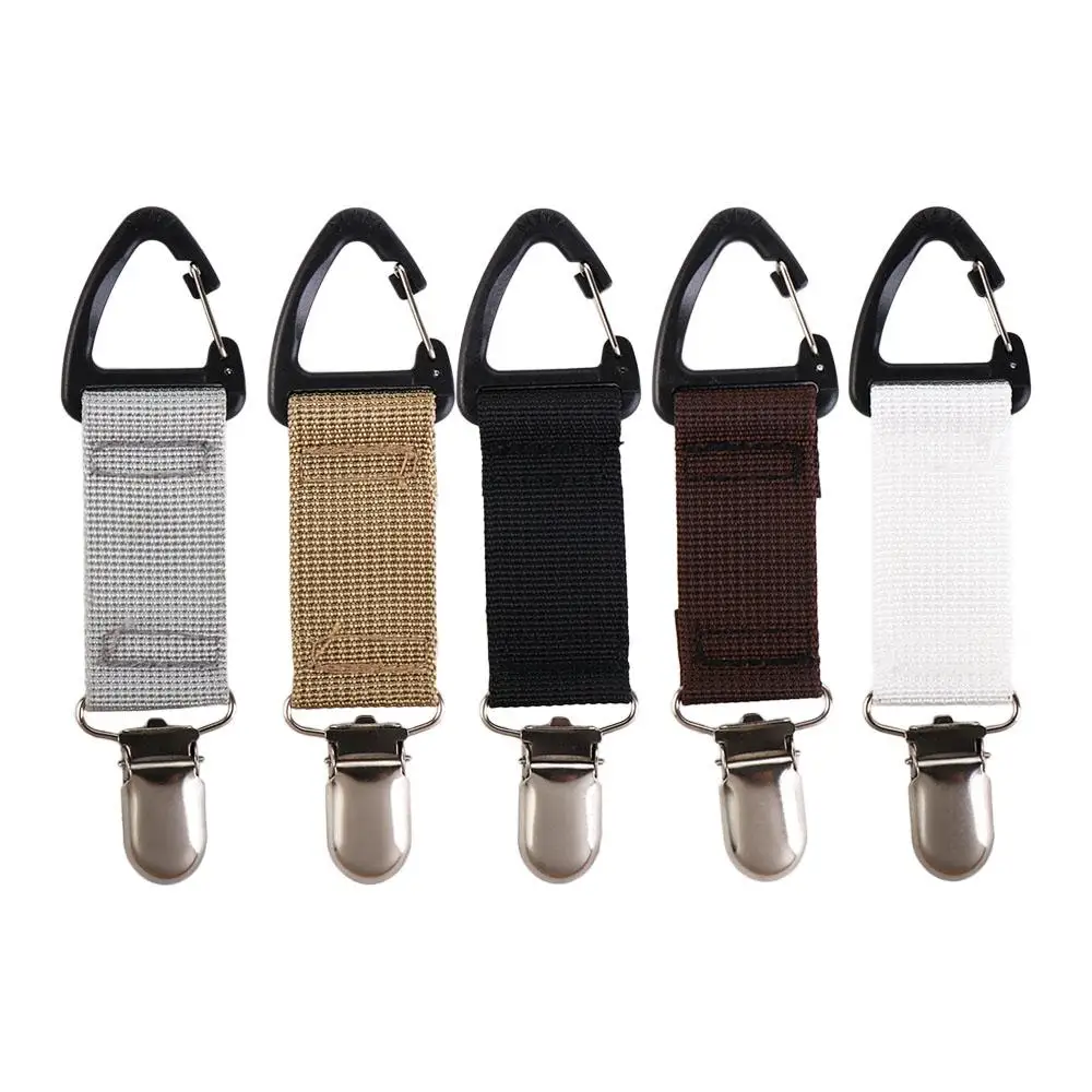 Mosquetón para acampar, hebilla para cinturón, equipaje, sombrero de viaje, Clip para sombrero de paja, mochila, gancho para llave, Clip elástico para sombrero, correa ajustable para bolso - imagen 4