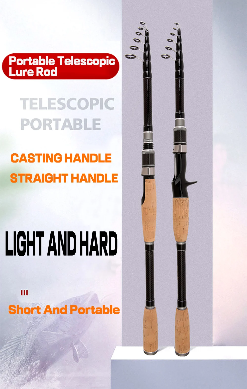 Experimente la mejor comodidad con nuestra caña de pesca telescópica portátil diseñada para pesca dura y ligera
