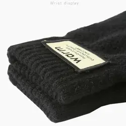 Nuevos guantes cálidos de punto para invierno, guantes de pantalla táctil a prueba de viento de Color sólido, guantes de ciclismo gruesos de felpa para hombres