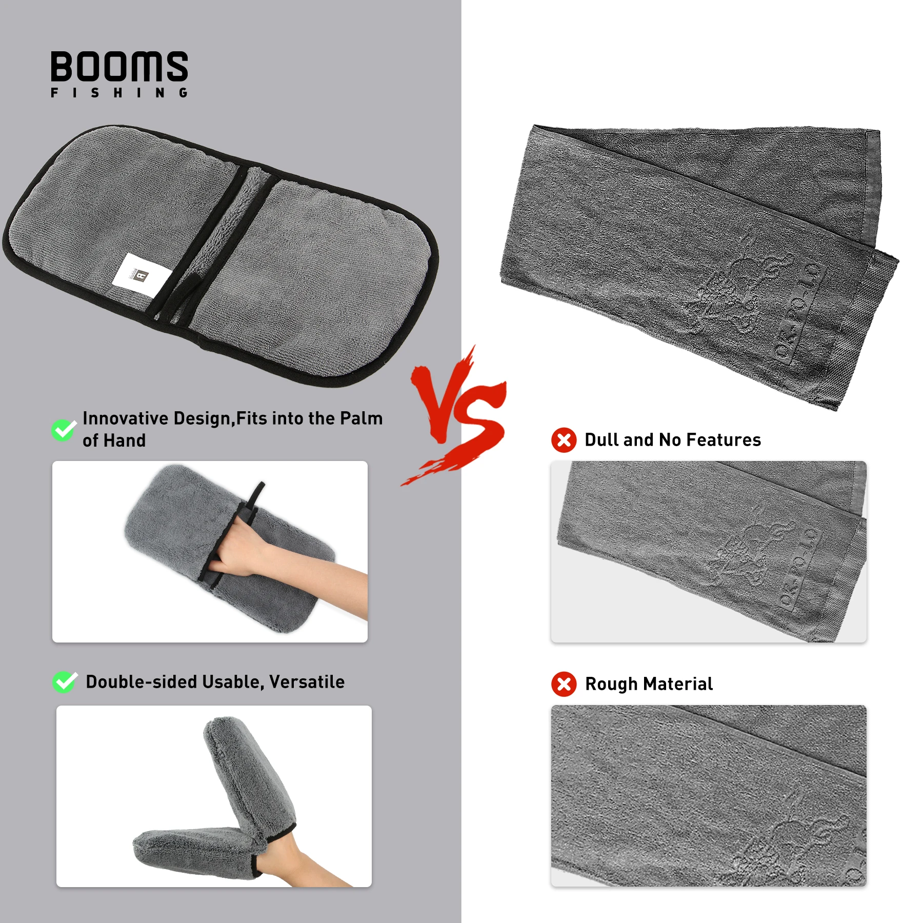 Booms Fishing B01 2 uds toalla de pesca fibra superfina absorbente antiadherente toallas deportivas al aire libre para senderismo escalada Accesorios - imagen 3