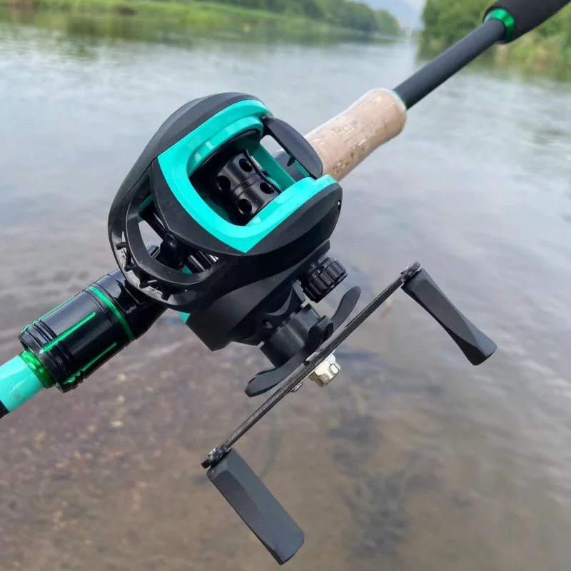 Carrete de pesca Baitcasting 7,2: 1 con freno magnético de línea antiexplosión de largo alcance, rueda de Jigging satwater de arrastre máximo de 8kg para todas las aguas - imagen 5