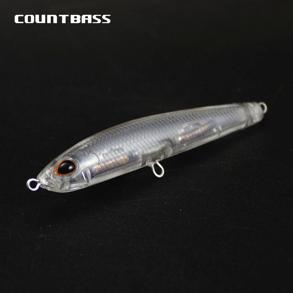 Countbass 10 Uds. Señuelos duros en blanco 70mm/2,8 "7,5g/0,27oz peso fijo lápiz que se hunde, Popper, cebo de pesca sin pintar, cebo duro