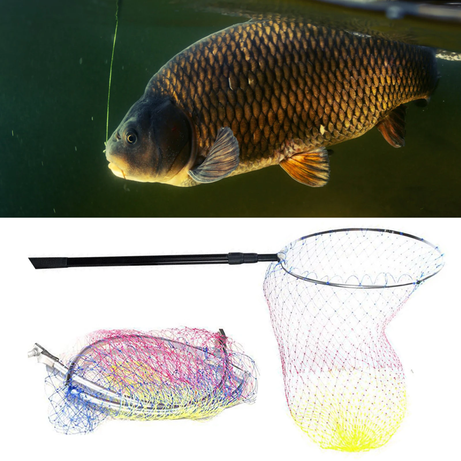 Red de pesca grande de acero inoxidable, Red de aterrizaje de pesca de fácil operación para mejorar la eficiencia de la pesca - imagen 3