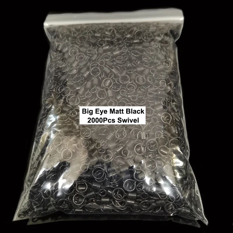 2000 Uds accesorios de pesca de carpa estilo americano extendido 4 #   Cobre mate negro giratorio Snap Circle aparejos de Pesca Pesca