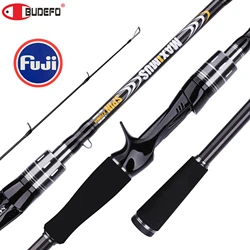 BUDEFO MAXIMUS señuelo caña de pescar 1,8 m 2,4 m 3,0 m30T carbono Spinning Baitcasting guía FUJI caña de pescar de viaje 3-50g ML/M/MH