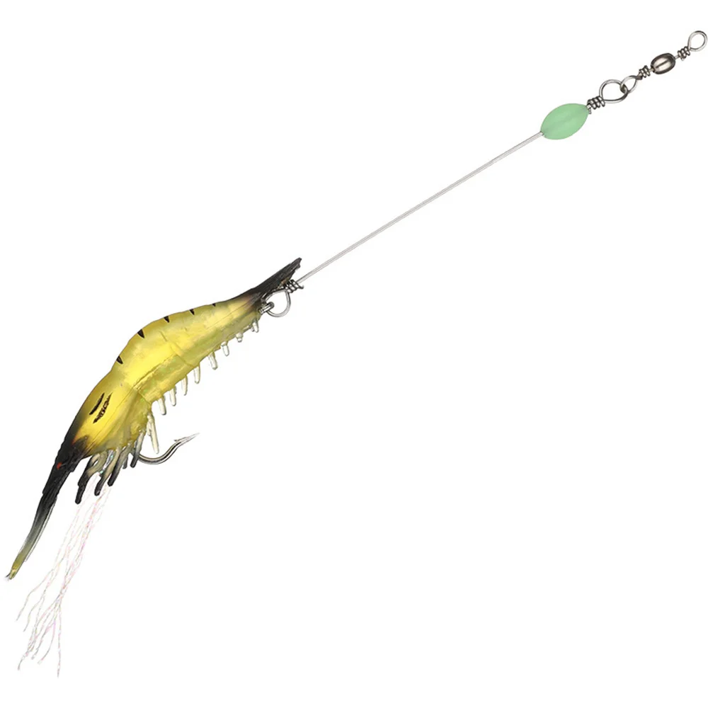 Señuelo luminoso de silicona Artificial para Pesca de camarones, anzuelos giratorios, anzuelos brillantes, aparejos Sabiki, 1 uds, 7,5 cm, 5,5g - imagen 4