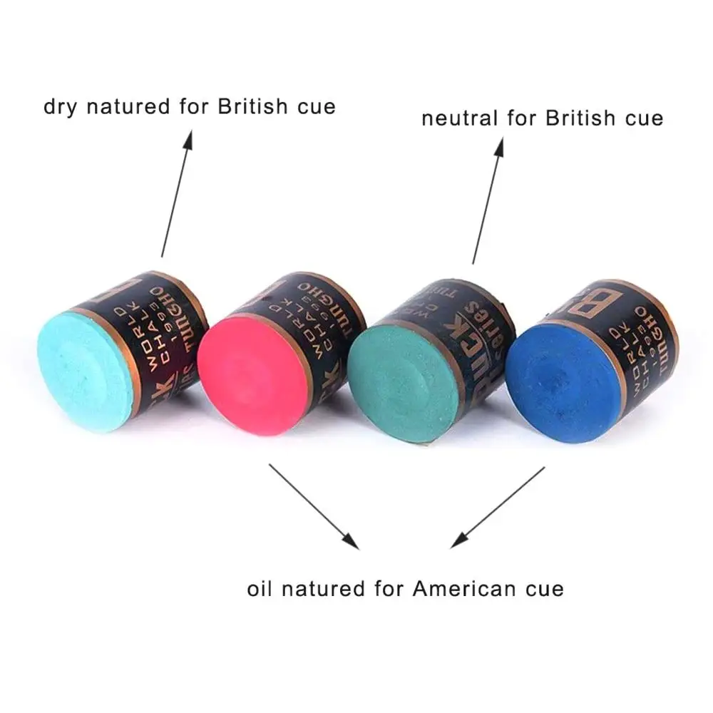 2 unids/set tizas de billar antideslizantes taco de billar tiza de billar fácil polvo tiza de billar accesorios de piscina azul verde rojo