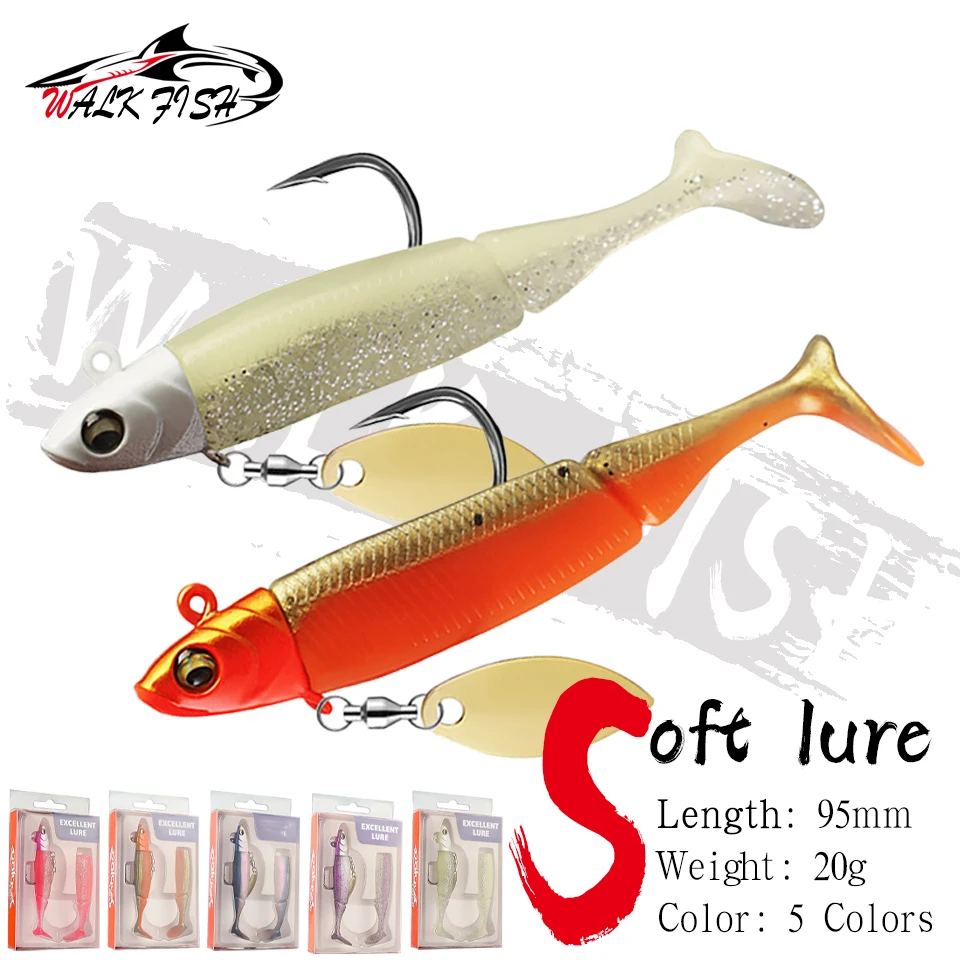 WALK FISH Señuelos de pesca Jig Head Wobbler Silicona