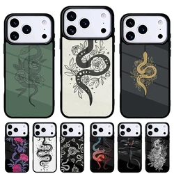 Funda iPhone serpiente y helecho, carcasa trasera elegante