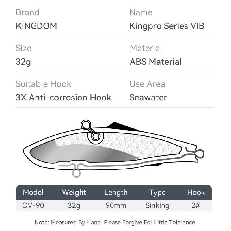 Kingdom Vibe-señuelo de pesca, 90mm, 32g, Wobbers duros artificiales de agua salada que se hunden para pesca de trucha y lubina - imagen 3