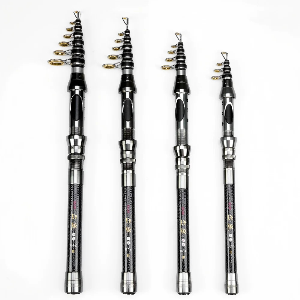 Aparejos de pesca telescópicos de fibra de mar, mini caña de pescar de 1,8 m, 2,1 m y 2,4 m, 99% de carbono, caña de pescar súper dura de larga distancia - imagen 2