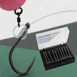 Anzuelos de Carpa PTFE – Acero al carbono, vástago curvo con púas, modelo pinza