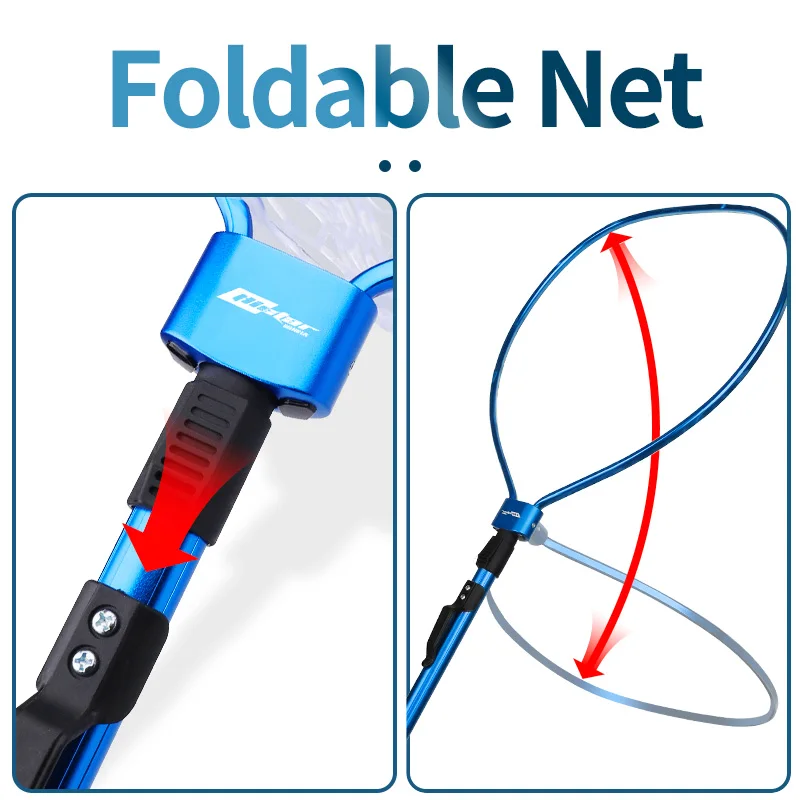 HISTAR Material de silicina y caucho con mango de acero inoxidable, accesorios para moscas, red de herramientas de pesca portátil de aterrizaje plegable - imagen 4