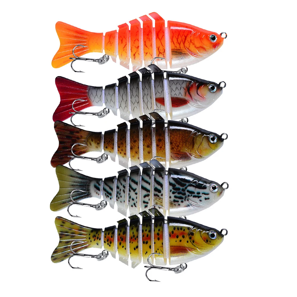 11 Uds Wobbler multiarticulado 7 segmentos señuelo de pesca cebo duro Crankbait Artificial 10cm/15,5g señuelo de pesca herramienta de pesca salada - imagen 3