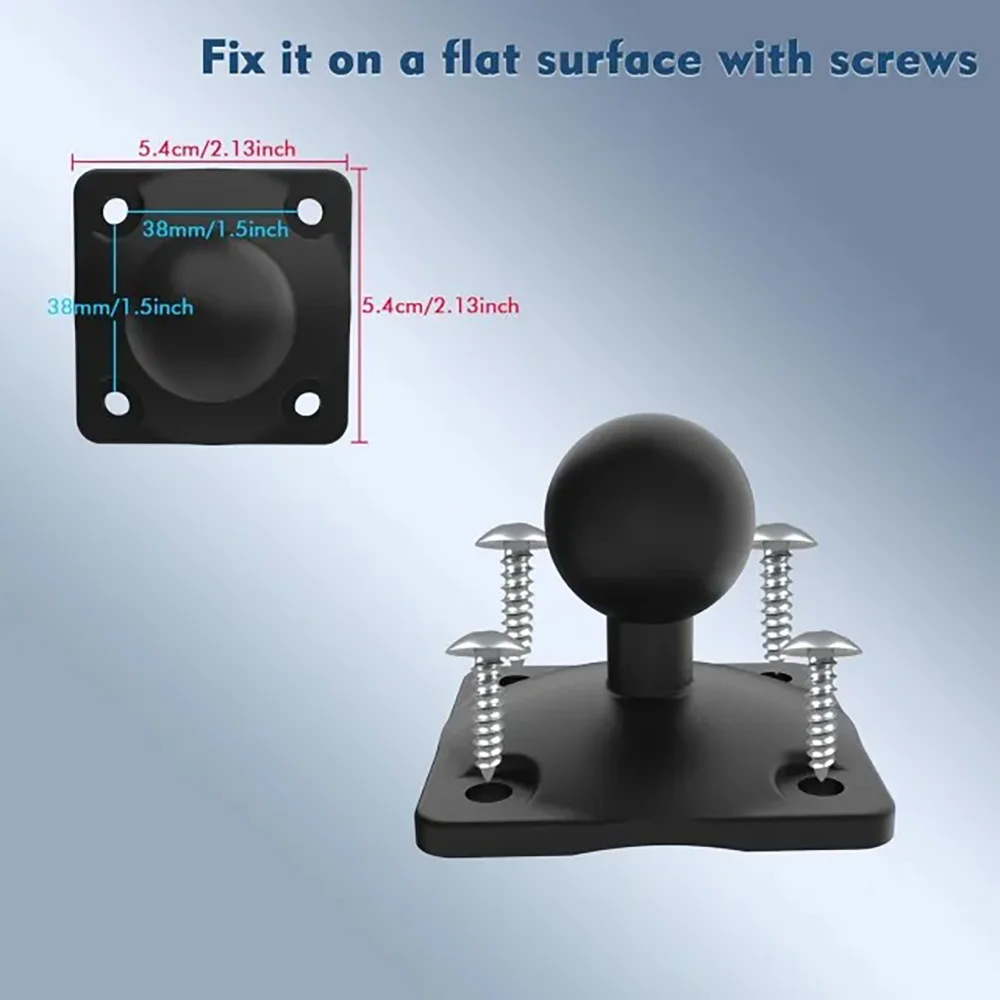 Base de montaje de bola Aventik con placa cuadrada AMPS de 4 orificios Compatible con soportes RAM Tamaño B Brazo de doble casquillo de bola de 1/1,5 pulgadas - imagen 3