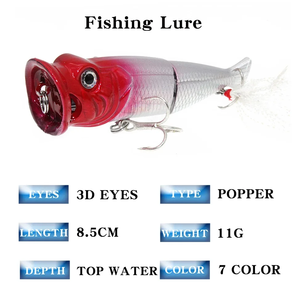LEOSPORT-señuelo de pesca de 8cm y 11,5g, cebos de pesca, aparejos de anzuelos 6 #, 1 piezas - imagen 2