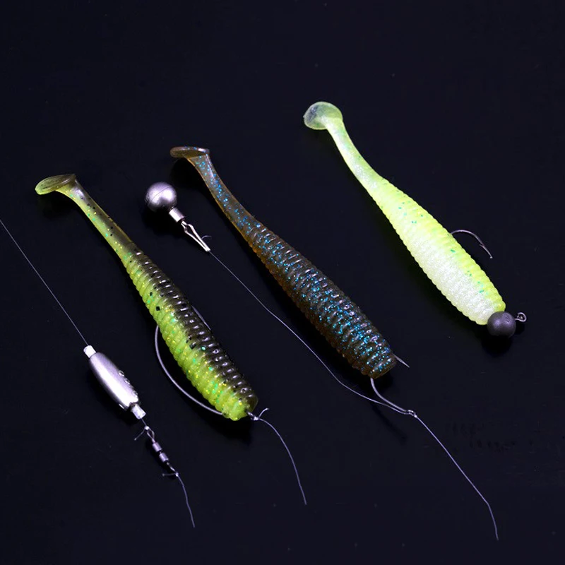 Señuelo JACKALL japonés, cebo falso integral, cola en T, pez blando, cola de sábalo, cebo suave fino negro de 2,8 pulgadas - imagen 5