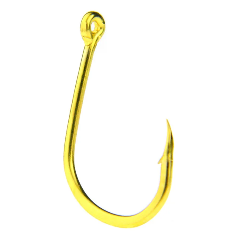 Anzuelo de pesca de acero con alto contenido de carbono, gancho de púas eficiente, dorado, lago, caja de 100 unidades - imagen 2