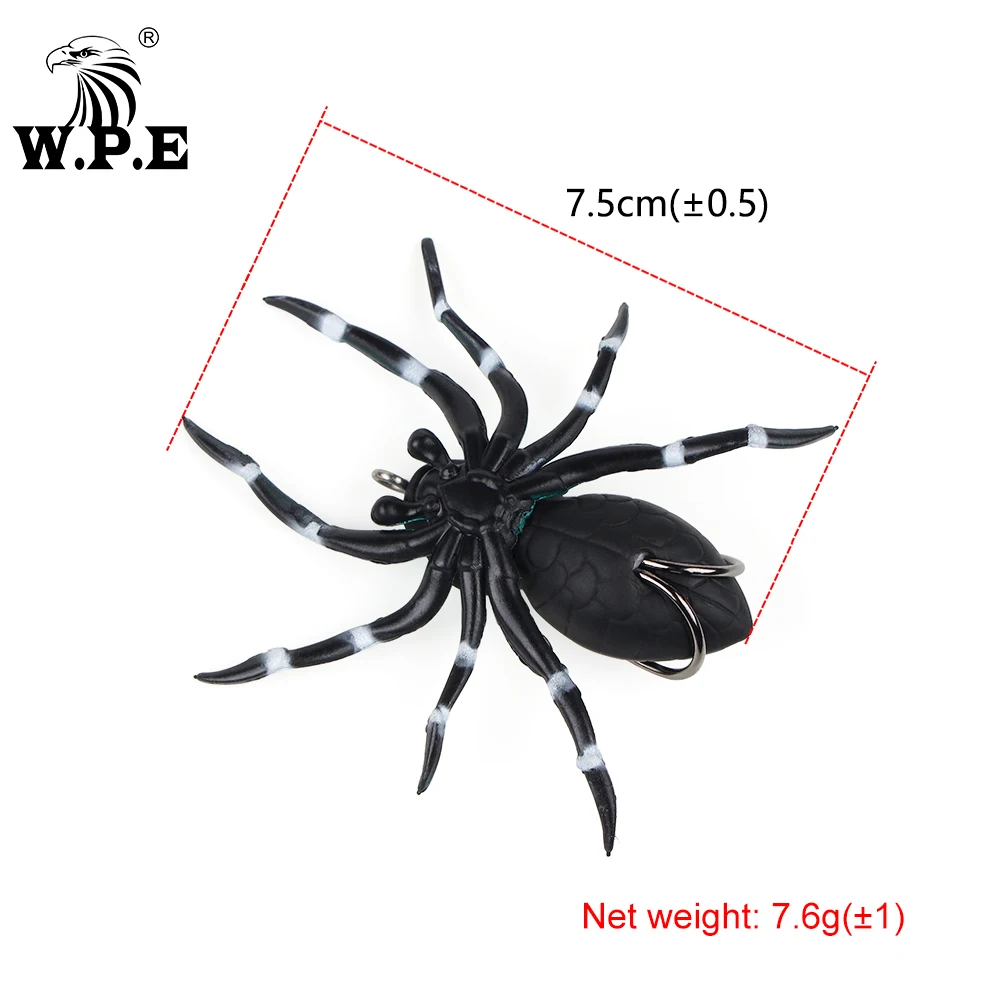 W.P.E 1 Uds. Señuelo de araña 75mm señuelo suave Topwater 7,6g Swimbait señuelo de Pesca flotante señuelo de simulación cebo de Pesca aparejos de Pesca - imagen 4