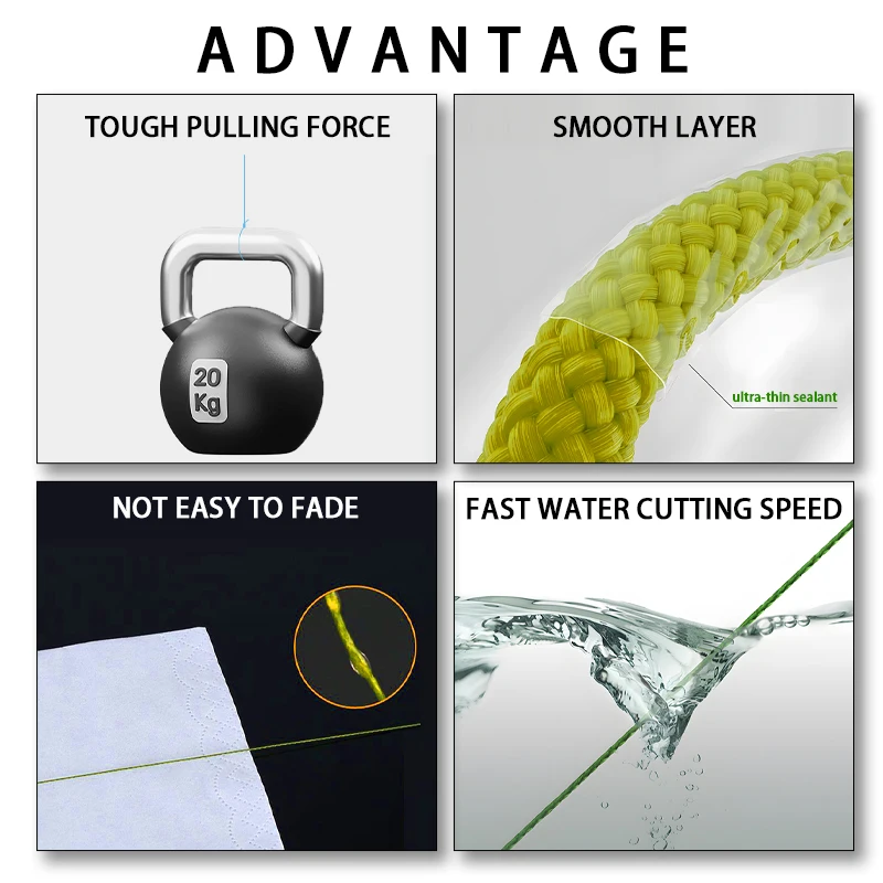 Nuevo Japón X8 hebras resistente a la abrasión hilo de pescar trenzado PE súper fuerte línea antimordida accesorios de pesca para pesca - imagen 4