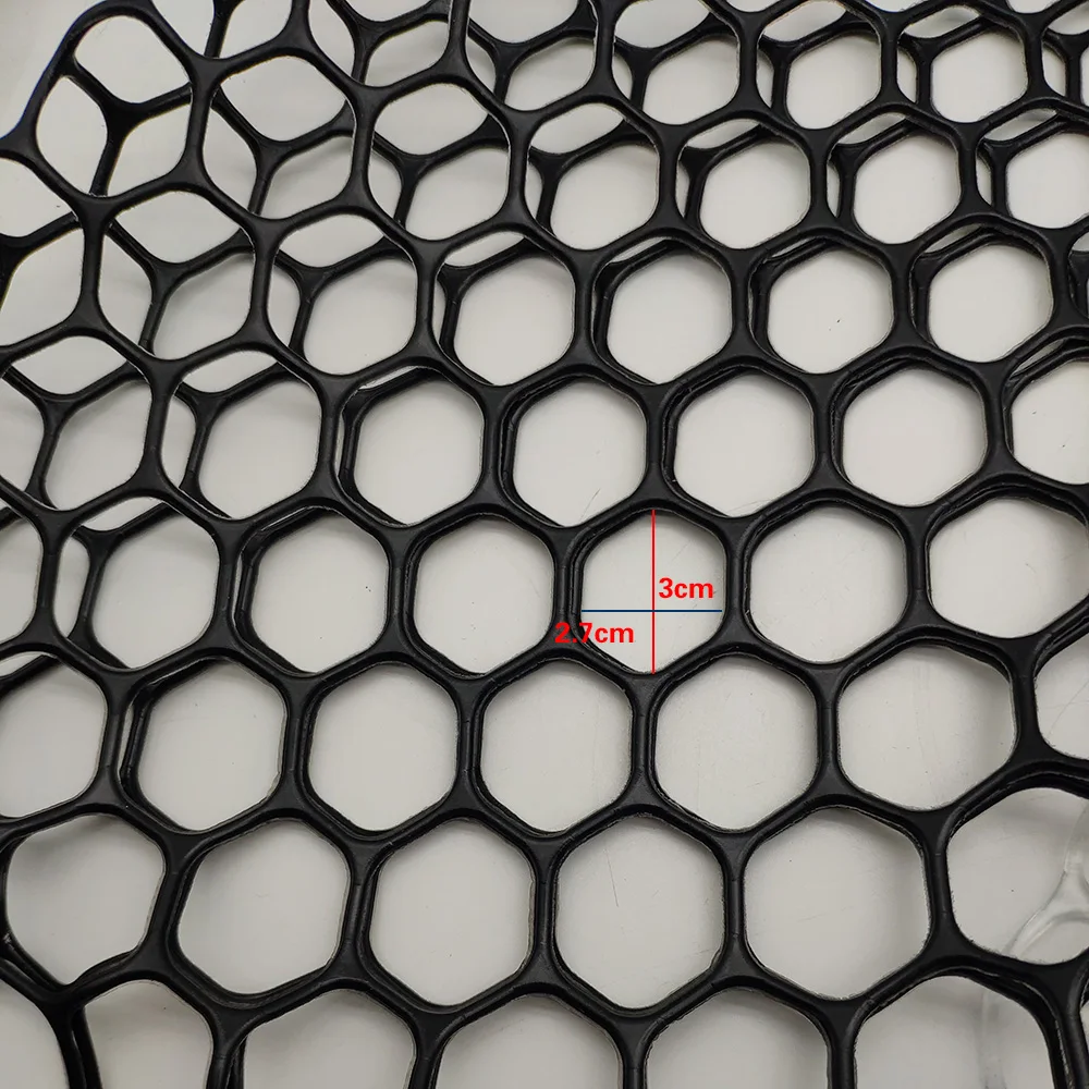 Profundidad de la cabeza de la red de mano: 55/65 cm de diámetro: 48 cm Red de aterrizaje Material de PVC Accesorios de pesca al aire libre Negro Sin anillo - imagen 2