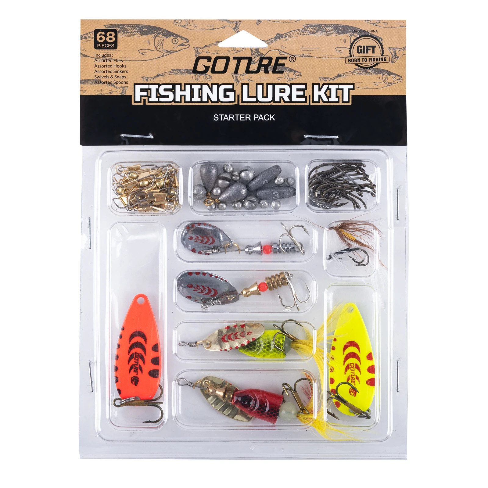 Goture-señuelo de pesca giratorio con cuchara de Metal, Kit de anzuelos para trucha, Lucio, lubina, multiseñuelo, aparejos en capas, equipo profesional - imagen 2