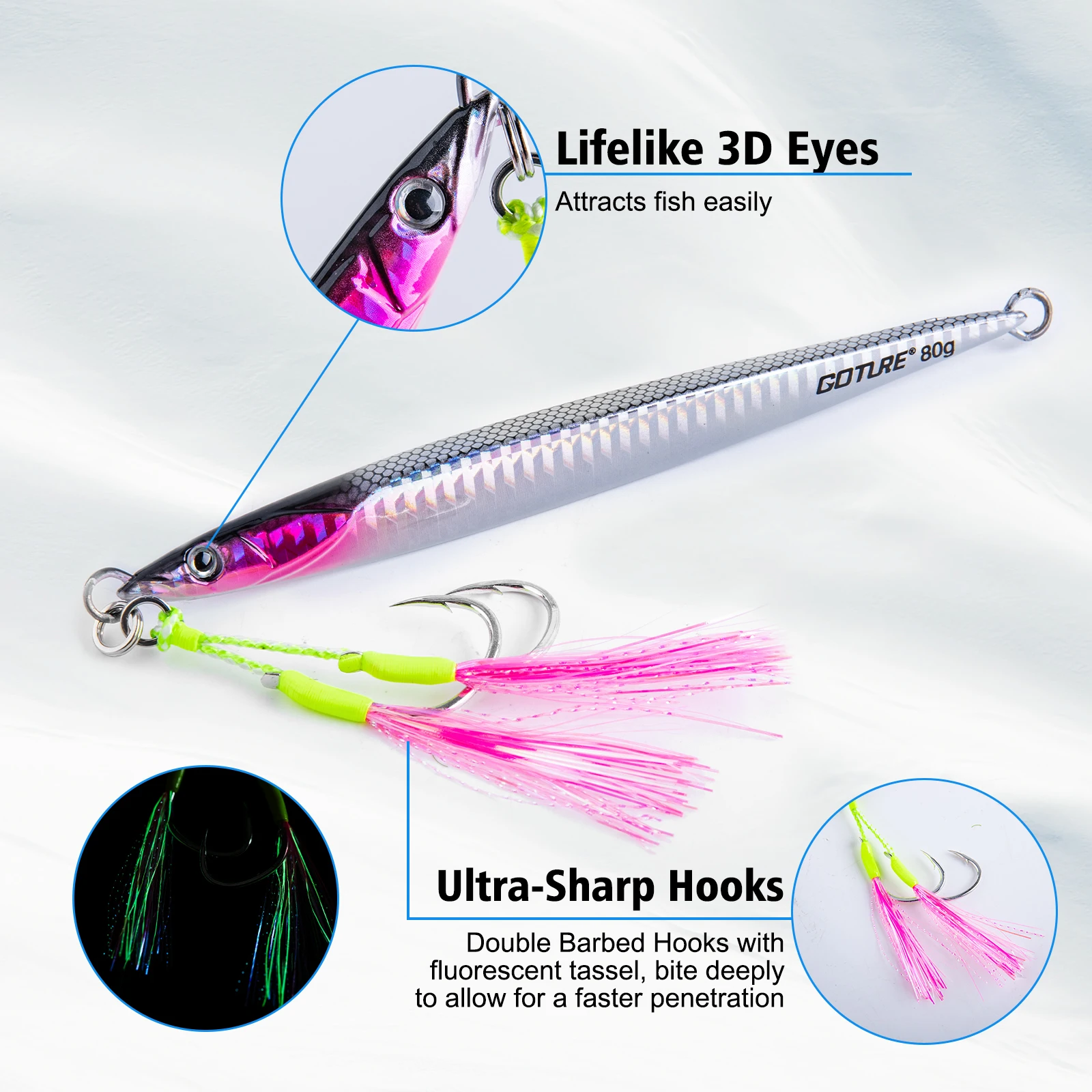 Goture Jigging Luminoso hundimiento rápido para mar y trolling - imagen 5