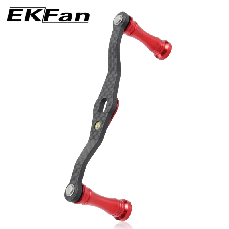EKfan-perillas de aleación de aluminio, carrete de pesca Baitcasting, accesorio DAI & SHI de 105MM, mango de carrete de pesca de fibra de carbono - imagen 3